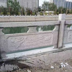 临沂 芙蓉白大花桥梁、河道，石材栏杆、围栏、护栏