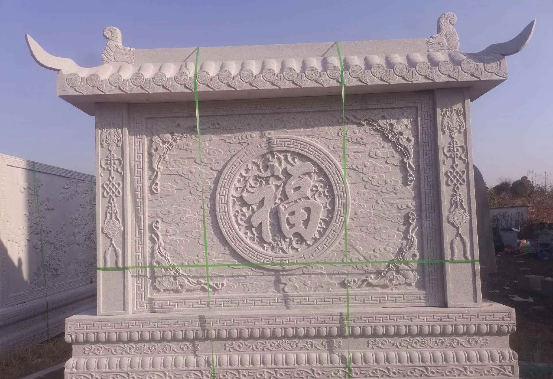 临沂 芝麻白花岗岩屏风，照壁，影壁